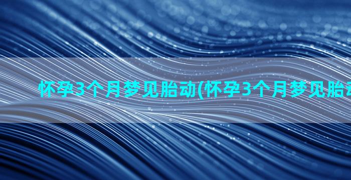 怀孕3个月梦见胎动(怀孕3个月梦见胎动很明显)