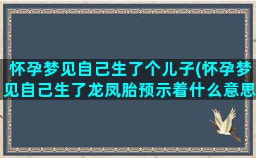 怀孕梦见自己生了个儿子(怀孕梦见自己生了龙凤胎预示着什么意思)