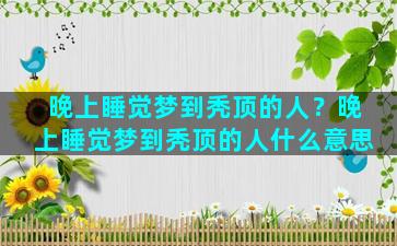 晚上睡觉梦到秃顶的人？晚上睡觉梦到秃顶的人什么意思