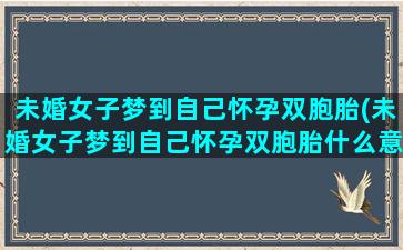 未婚女子梦到自己怀孕双胞胎(未婚女子梦到自己怀孕双胞胎什么意思)