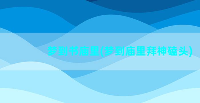 梦到书庙里(梦到庙里拜神磕头)