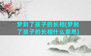 梦到了孩子的长相(梦到了孩子的长相什么意思)