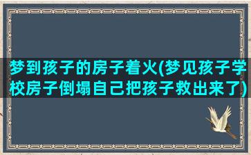 梦到孩子的房子着火(梦见孩子学校房子倒塌自己把孩子救出来了)