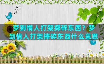 梦到情人打架摔碎东西？梦到情人打架摔碎东西什么意思