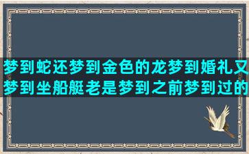 梦到蛇还梦到金色的龙梦到婚礼又梦到坐船艇老是梦到之前梦到过的事情(梦到金颜色的蛇)