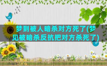 梦到被人暗杀对方死了(梦见被暗杀反抗把对方杀死了)