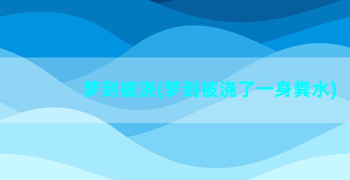 梦到被浇(梦到被浇了一身粪水)