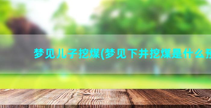 梦见儿子挖煤(梦见下井挖煤是什么预兆)