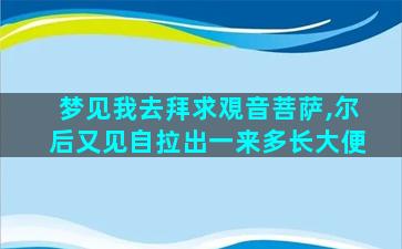 梦见我去拜求覌音菩萨,尔后又见自拉出一来多长大便