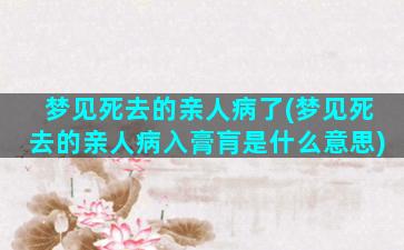 梦见死去的亲人病了(梦见死去的亲人病入膏肓是什么意思)