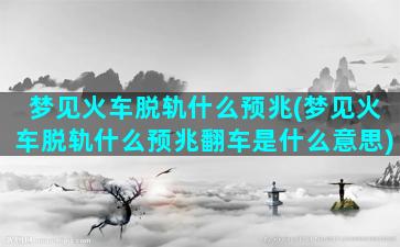 梦见火车脱轨什么预兆(梦见火车脱轨什么预兆翻车是什么意思)