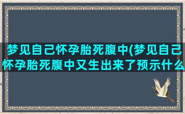 梦见自己怀孕胎死腹中(梦见自己怀孕胎死腹中又生出来了预示什么)