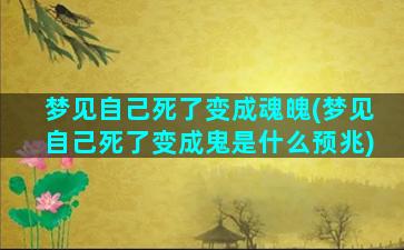 梦见自己死了变成魂魄(梦见自己死了变成鬼是什么预兆)