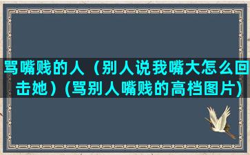 骂嘴贱的人（别人说我嘴大怎么回击她）(骂别人嘴贱的高档图片)